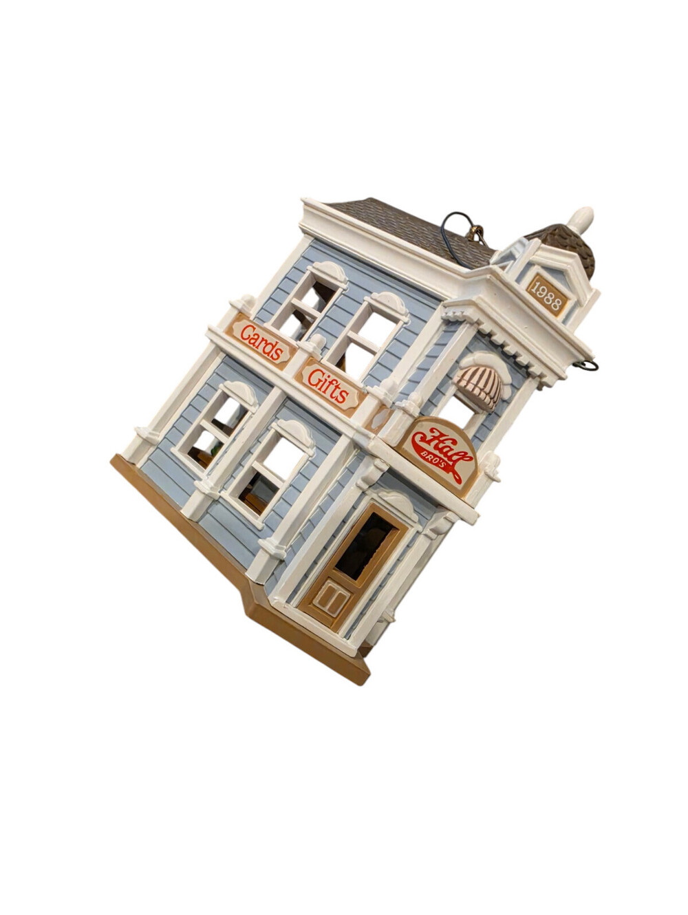 1988 Hallmark Christmas Ornament Hall Bro's Cards Shop Nostalgic Houses & Shops - Picture 2 of 5
